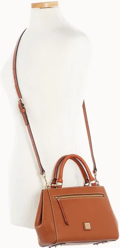 Vista 5 de Dooney & Bourke Pebble Grain - Bolso pequeño con cremallera, Caramelo