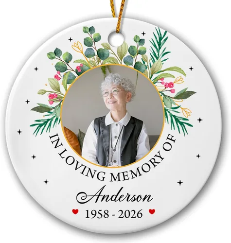 Vista 18 de Foto personalizada para el primer adorno de Navidad del bebé 2026, regalo de recuerdo del bebé, adornos de foto de primera Navidad para bebé