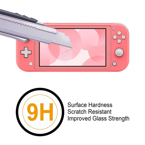 Vista 3 de (2 Pack) Supershieldz for Nintendo (Switch Lite) 2019 Tempered Glass Screen Protector, 0.33mm, Anti Scratch, Bubble Free