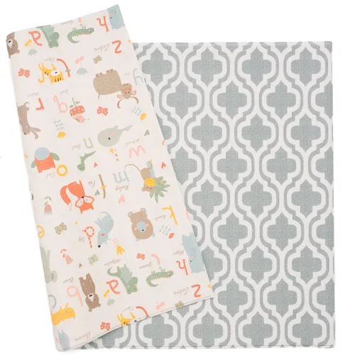 Vista 11 de Baby Care Tapete de juego (tamaño mediano, Hygge - Aztec & Arbor) 73" x 49" pulgadas, tapete de juego original de una sola pieza, reversible Hygge
