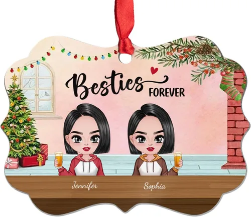 Vista 9 de Adorno de Bestie, Congrats On Being My Bettie You Lucky - Adorno de Navidad personalizado, regalos para alma gemela, árbol de Navidad colgante