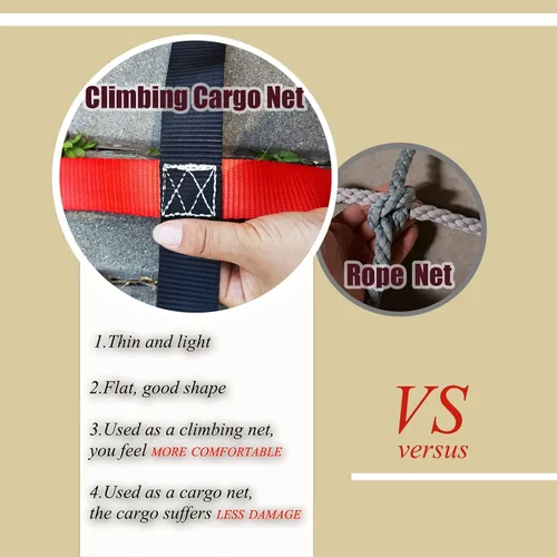 Vista 5 de Escalera de red ninja, escalada de carga, para niños, al aire libre, para adultos, para balcón, protección de valla, para ninja, campos