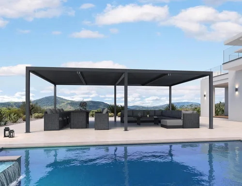 Vista 20 de PURPLE LEAF 94AS - Pérgola pequeña de aluminio compacto de 10 x 12 pies con techo rígido con listones ajustables para patio, cubierta de terraza