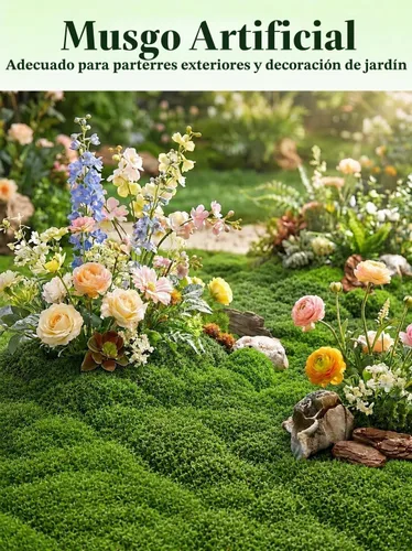 Vista 10 de Planta artificial de musgo artificial de musgo floral verde de 5.3 onzas para manualidades, manualidades de hadas, jarrón, florero, decoración de A