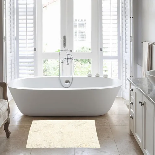Vista 9 de NUOBESTY Tapete absorbente antideslizante para baño, tapete de ducha de poliéster absorbente de agua para bañera, cocina, suelo mojado, blanco