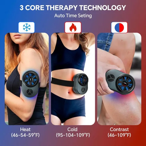 Vista 3 de Máquina portátil de terapia fría, máquina portátil de calor y crioterapia, sistema de terapia de hielo para alivio del dolor, recuperación muscular