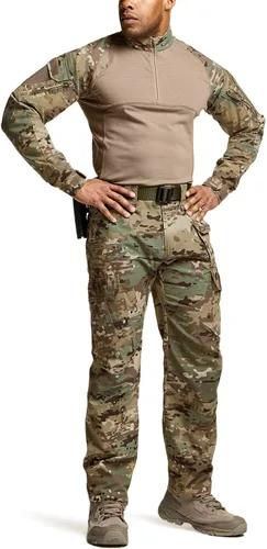 Vista 3 de CQR Pantalones tácticos para hombre, resistentes al agua, pantalones cargo Ripstop, ligeros EDC trabajo, senderismo, ropa para exteriores