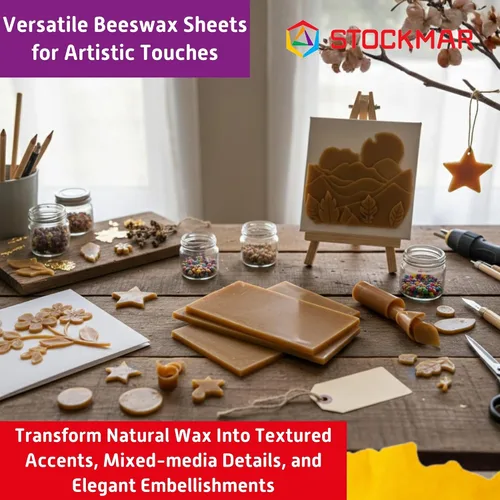 Vista 6 de Stockmar Hojas de cera de abejas para modelar – 3 hojas de color natural para escultura creativa, trabajo manual, diseños artísticos y modelado