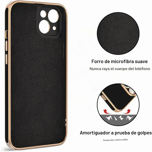 Vista 3 de Hython Funda para iPhone 15 con Soporte de Anillo, Soporte de Anillo Giratorio de 360° Soporte Magnético, Borde Chapado en Oro Rosa Cubierta Suave