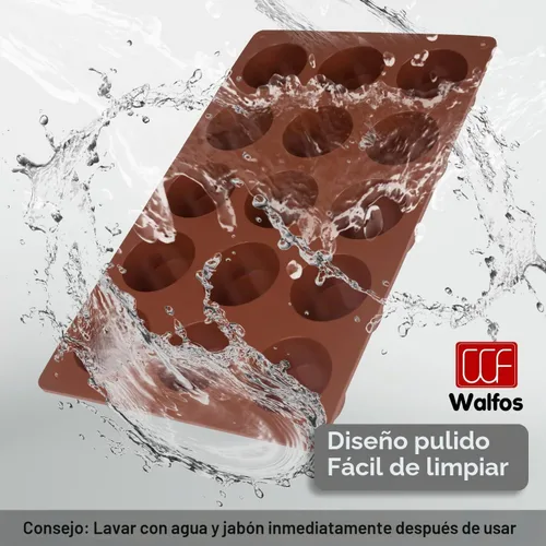 Vista 6 de Moldes de silicona para bombas de grasa Walfos, molde de silicona para dulces Walfos, molde redondo de 15 cavidades - Perfecto para bombas de grasa