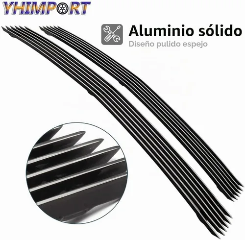 Vista 4 de Parrilla frontal cromada para Chevy C K Pickup Suburban Blazer Tahoe Billet Grill Combo Al Sólido pulido (2 piezas)