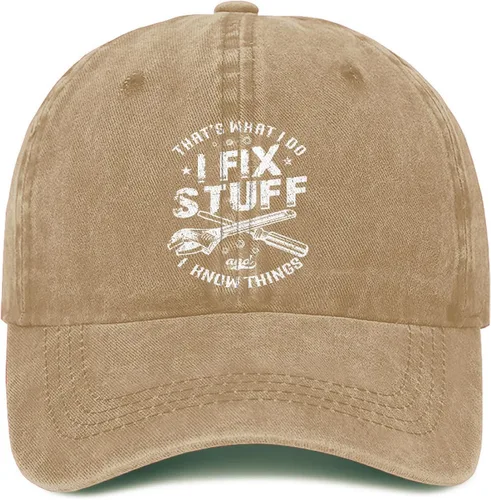 Vista 11 de I Fix Stuff and Know Things Sombrero para hombre, I Fix Things Hat, I Fix Stuff Hat, I Fix Things and I Know Stuff Hat 3 (negro)