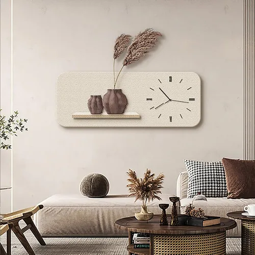 Vista 6 de Living Room Decoration Wall Clock, Modern Minimalist Restaurant Decoration Painting Table Hanging Wall Clock(60 * 23)