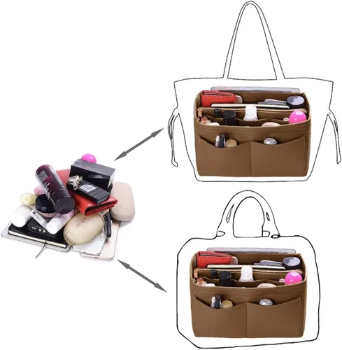 Vista 4 de ZTUJO - Organizador de bolsos de fieltro con cremallera metálica que se adapta a bolsos de mano y tote, especialmente diseñado para bolsos Speedy