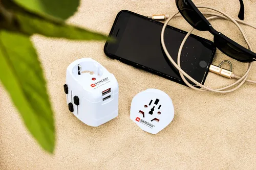 Vista 7 de SKROSS Pro Light World - Adaptador de viaje con USB Adaptador de viaje de 3 polos con sistema deslizante Diseñado para más de 200 países