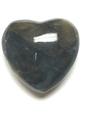 Vista 9 de Amatista 30MM pulido Worry Stone Puff Heart and Velvet Pouch