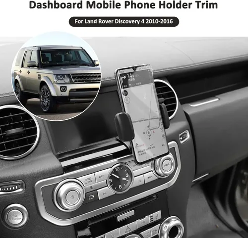 Vista 4 de Alumium Alloy Dashboard Side Soporte de teléfono móvil Trim para Land Rover Discovery 4 LR4 2010-2016 Accesorios de coche (A)