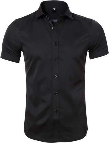 Vista 3 de FLY HAWK Mens Dress Shirts, Fitted Bamboo Fiber Short Sleeve Elastic Casual Button Down Shirts