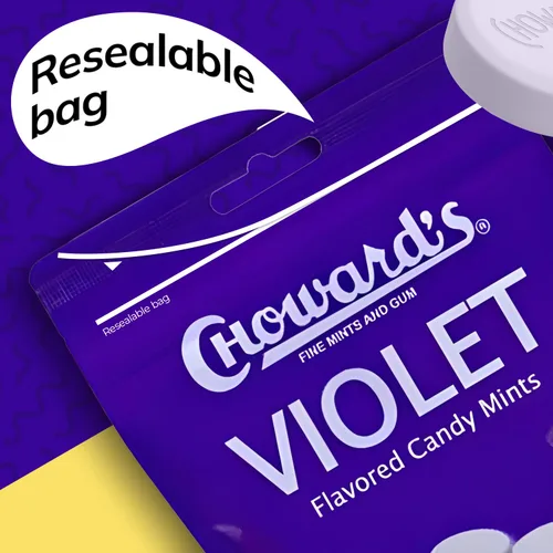 Vista 6 de Choward's Bolsa de dulces Violet Mints Sabor aromático audaz Perfecto para viajes, compartir y regalar Caramelos nostálgicos vintage Bolsa