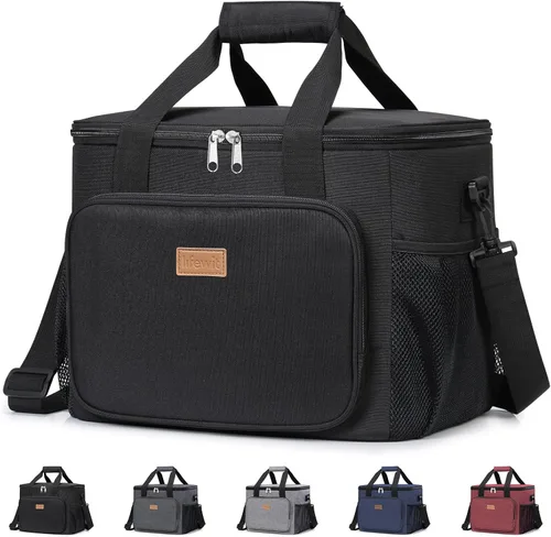 Vista 16 de Lifewit Lonchera mediana aislada, suave y refrigerante, para adultos, hombres y mujeres, color negro, 12 latas (9L)