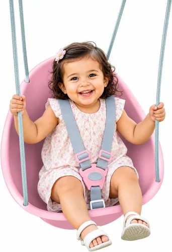 Vista 8 de Swurfer Columpio de coco para niños pequeños, cómodo columpio para bebé al aire libre, arnés de seguridad ajustable de 3 puntos, sistema de bloqueo