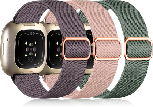 Vista 13 de Maledan Bandas Compatibles con Correas de Reloj Fitbit Versa 3/4 y Sense/Sense 2, Pulseras Deportivas de Tela Elástica Ajustable para Hombres