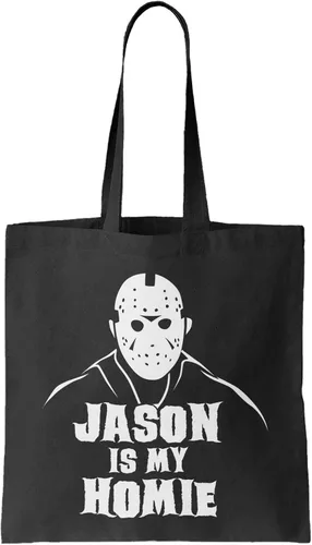 Vista 9 de Camp Crystal Lake Scenery - Bolsa reutilizable para comestibles con máscara Jason (negro)