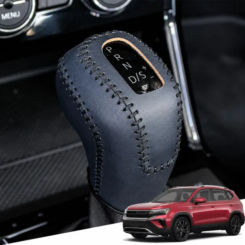 Vista 55 de Great-luck Funda Protectora de Perilla de Palanca de Cambios Automática de Cuero Genuino con Moldura, Accesorios Interiores Personalizados