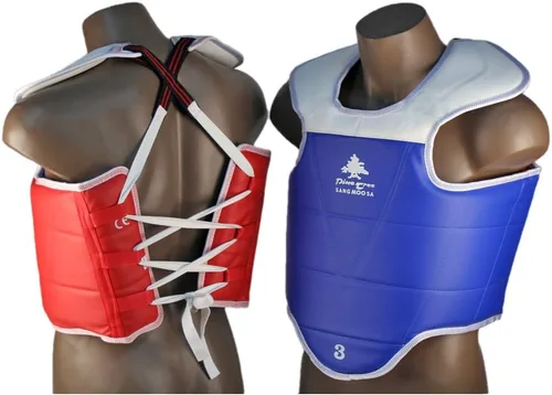 Vista 5 de Protector de pecho reversible sólido de taekwondo estilo olímpico de pino
