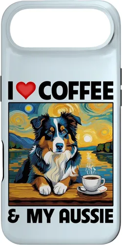 Vista 27 de Aussie Mom Dad Coffee Cup Australian Shepherd Dog Lovers Case for iPhone 17