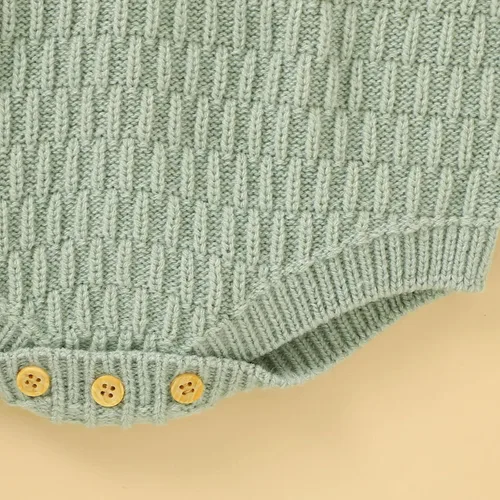 Vista 4 de JNBLDA Mameluco de punto para bebé niña, ropa para recién nacido, traje sin mangas con gorro
