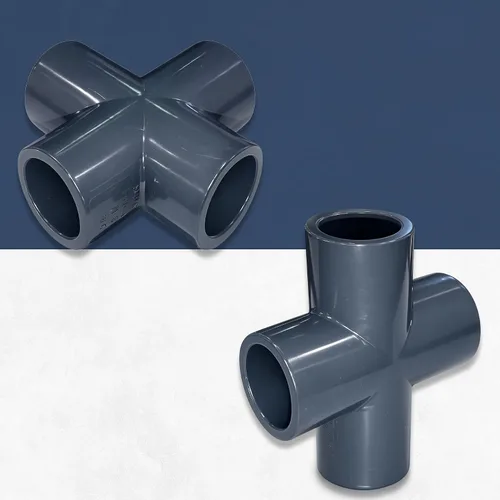 Vista 3 de ERA, Schedule 80 PVC, Cross Fitting, Serie 820, Conexión de enchufe (1/2")