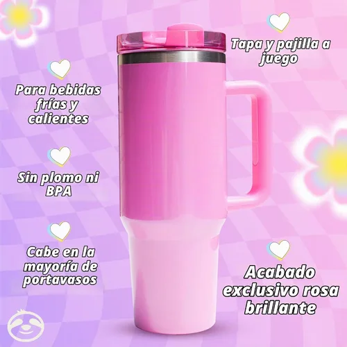 Vista 9 de Hey, Stan Vaso de 40 onzas con asa y popote Botella de agua reutilizable de acero inoxidable con aislamiento térmico Taza de viaje apta