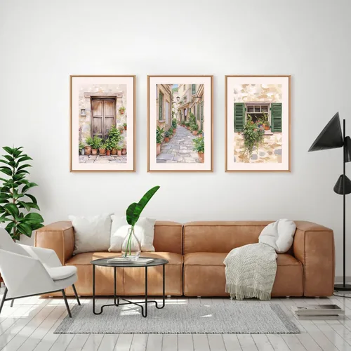 Vista 271 de FWIEXA Juego de Arte de Lienzo Bohemio Enmarcado para Pared, Cuadros Botánicos Verde Salvia Decoración de Pared, Impresiones de Arte de Plantas