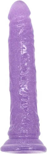Vista 2 de Consolador de gelatina con purpurina brillante de 7.5 pulgadas