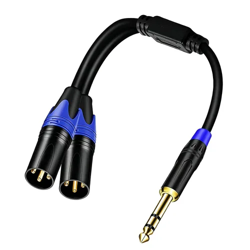 Vista 12 de Doble hembra XLR a 1/4 pulgadas (0.250 in) TRS estéreo macho enchufe Y-Splitter Cable, desequilibrado 2-XLR hembra a cuarto de pulgada adaptador