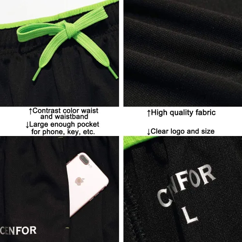 Vista 6 de CENFOR - Pantalones de deporte para hombre con bolsillos con parte inferior abierta, pantalones de entrenamiento para atletismo, trotar, entrenar