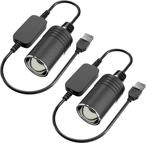 Vista 8 de Adaptador de USB a Encendedor de Cigarrillos, Cable de 10W USB Macho a 12V Encendedor de Cigarrillos de Toma, para Cámara de Salpicadero, Detector