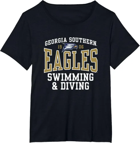 Vista 8 de Georgia Southern University Camiseta de natación y buceo Eagles, Negro