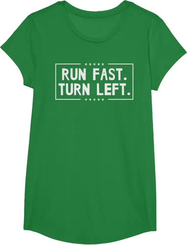 Vista 77 de Run Fast Turn Left - Camiseta para correr de pista y campo