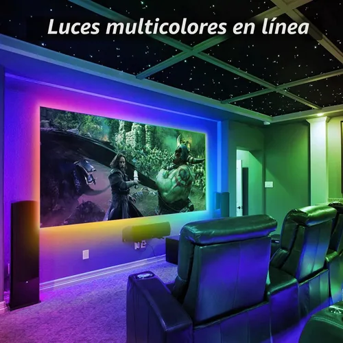 Vista 2 de Tiras de Luces LED USB RGB Arcoíris Persiguiendo Tiras de Luces LED TV Retroiluminación con Control Remoto de 17 Teclas Tiras de Luces Cambiables