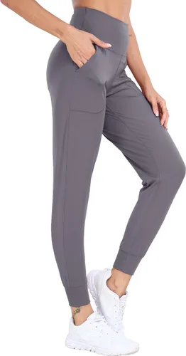 Vista 95 de Oalka - Pantalones deportivos para mujer, con cintura alta y bolsillos, para hacer deporte, yoga y entrenar