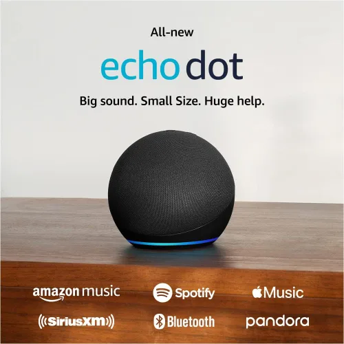 Vista 4 de Echo Dot con bombilla inteligente de color Amazon Basics