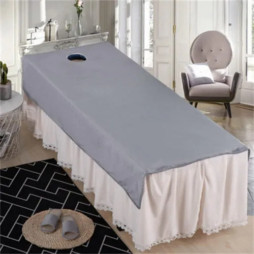 Vista 13 de Darley Funda de sábanas de belleza suave con agujero facial, funda de sábana de masaje reutilizable, sábanas de centro de spa, color sólido