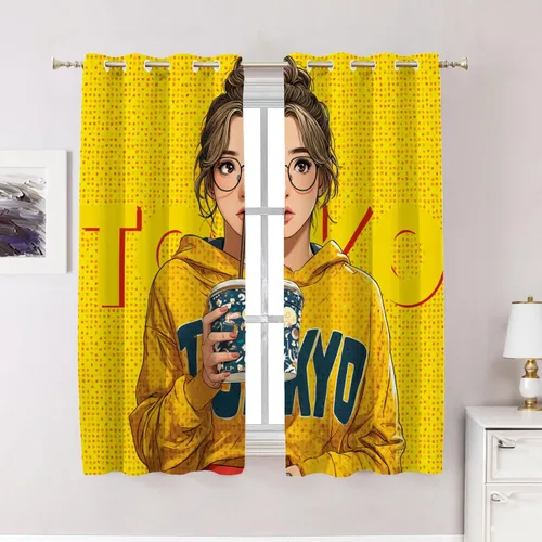 Vista 27 de Maritime Ocean Blackout Tier Curtains, Anchors Nautical Art Half Window Drapes for Kitchen with Rod Pocket,Room Darkening 2 Pack 26X24 Inches