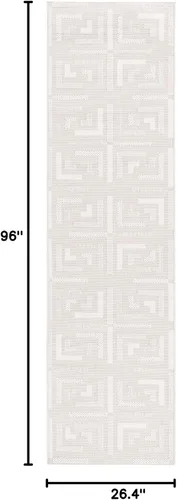 Vista 8 de SAFAVIEH Trends Collection - Alfombra para pasillo, 2 pies 2 pulgadas x 8 pies, beige y marfil, diseño geométrico moderno texturizado, no desprende