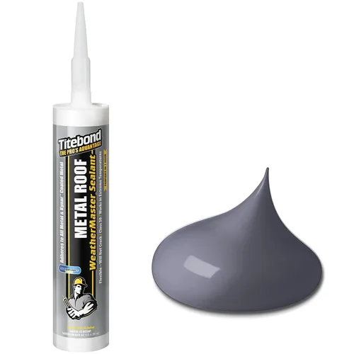 Vista 14 de Titebond WeatherMaster 62411 - Sellador de techo de metal, color gris, 9.5 onzas