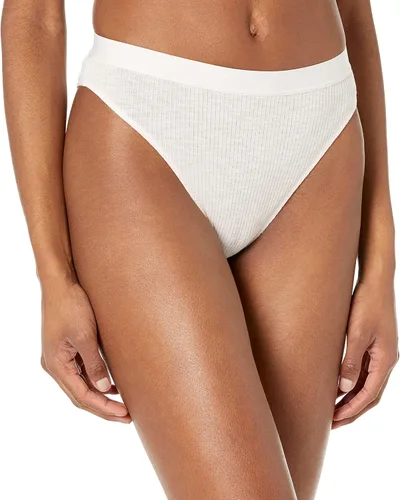 Vista 2 de Tienda Essentials Tanga de cintura alta acanalada para mujer, paquete de 4