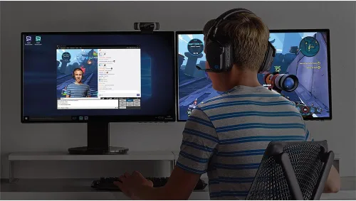 Vista 2 de Logitech Cámara web Pro Stream de 1080p para transmisión y grabación de video HD a 1080p 30FPS