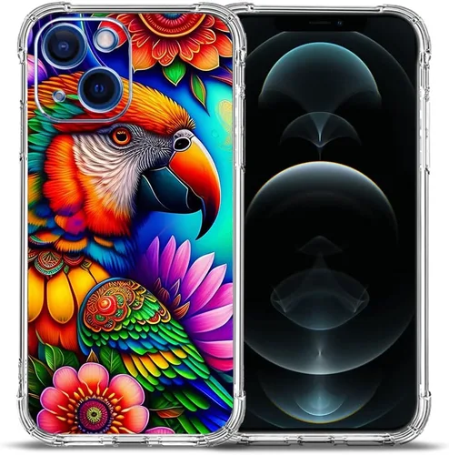 Vista 7 de Funda para iPhone 12, diseño de mariposas azules, rosas, protección contra caídas, a prueba de golpes, TPU de cuerpo completo, resistente a